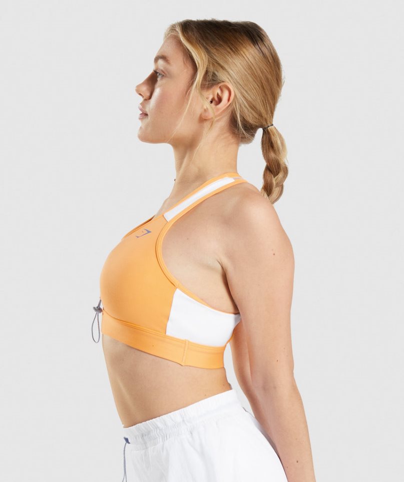 Women's Gymshark Pulse Sports Bra Orange / White | NZ 1CKBHV